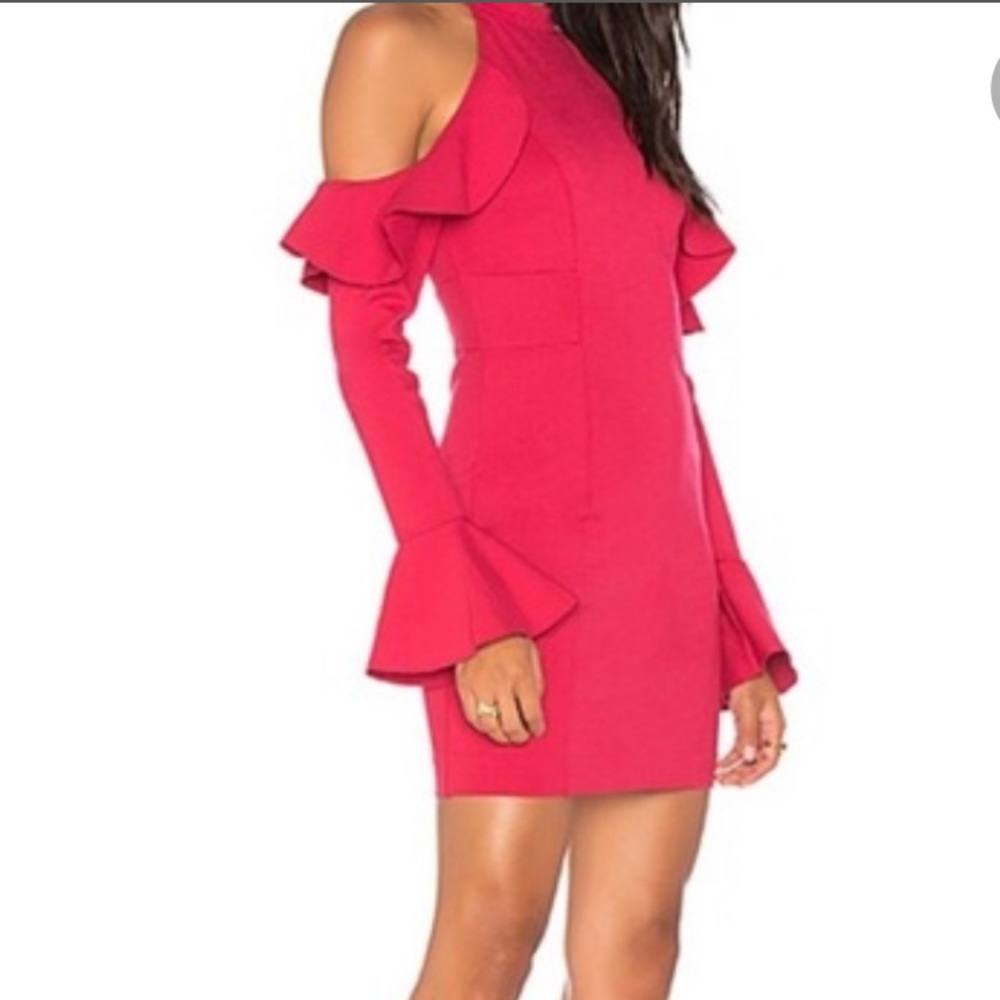FreePeople Raspberry SweetTalk ColdShoulder Dress